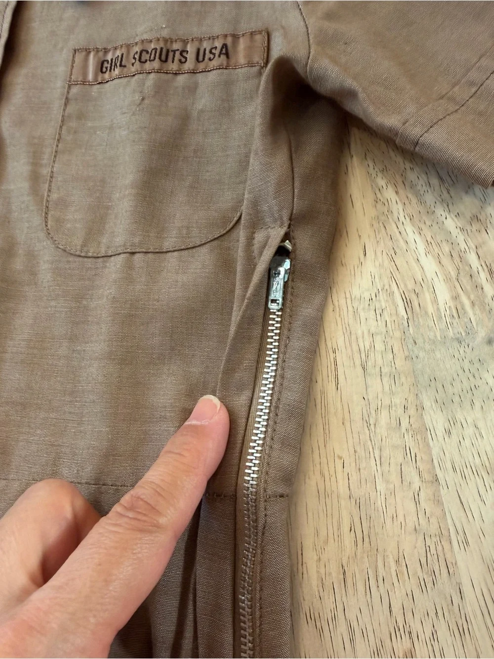 Brown Short-Sleeve Uniform Dress